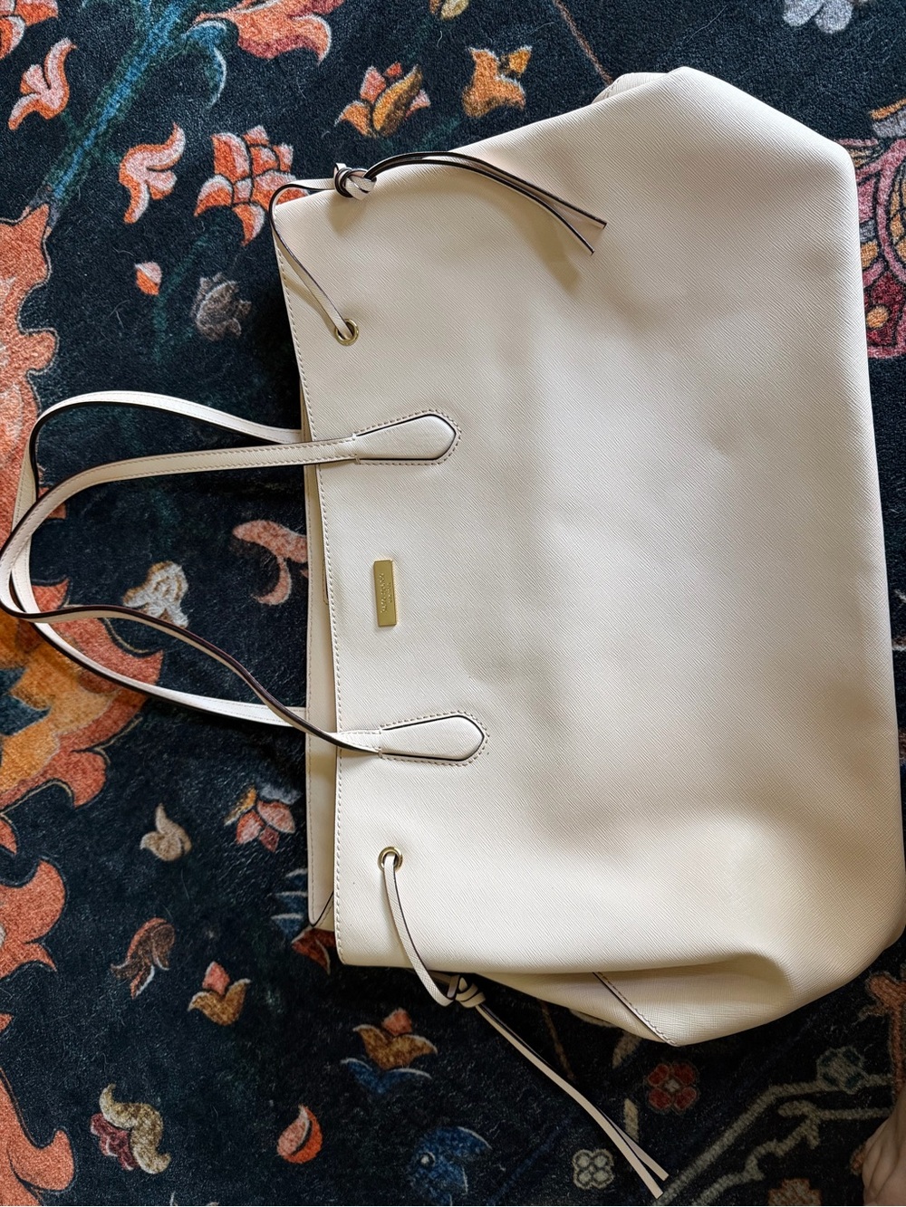 Kate Spade Blush Pink Large Leather Tote with Contrast Trim - Picture 2 of 5